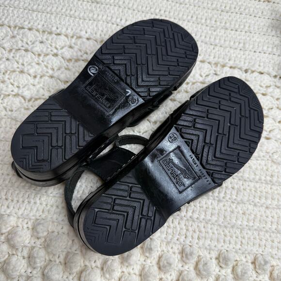 DANSKO Women's Margrete Mary Jane Clog Leather Sandal Ankle Strap Black Size 39 - Picture 8 of 12